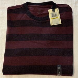VanHeusen Studio Maroon and Black Striped Pullover